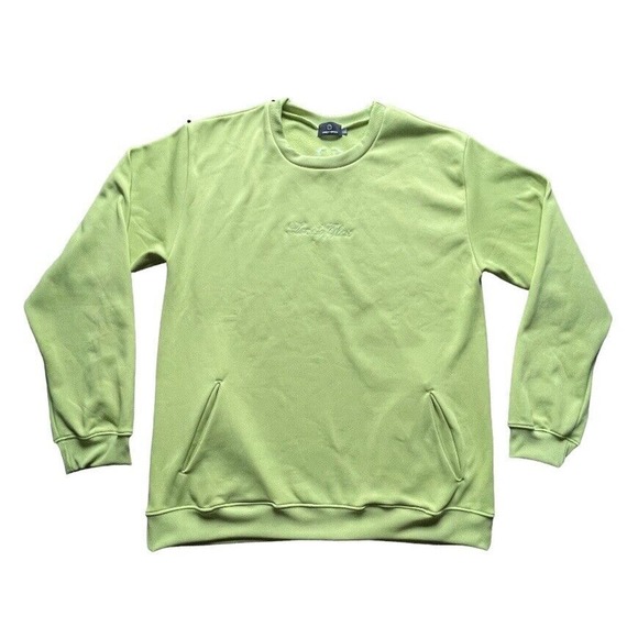 NWOT Lonely Ghost University Pullover Sweatshirt USA Unisex XXL Neon Green RARE